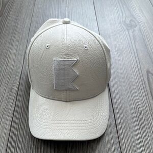 Emmydeveaux White Faux Leather Baseball Cap